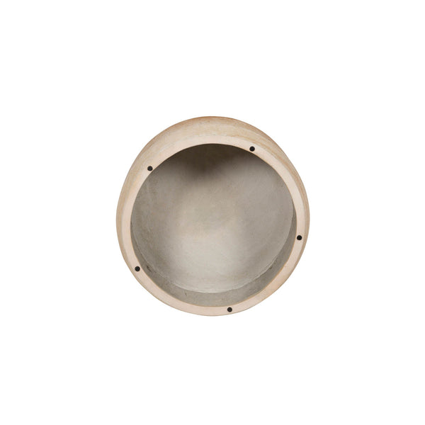 Lh Imports Zac Coffee Table - Elegant Rounded Design With Serene Travertine Finish For Indoor & Outdoor Use Beige Concrete Vt081