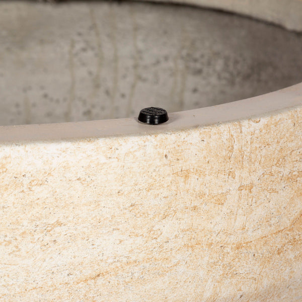 Lh Imports Zac Coffee Table - Elegant Rounded Design With Serene Travertine Finish For Indoor & Outdoor Use Beige Concrete Vt081