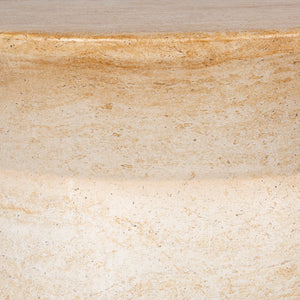 Lh Imports Zac Coffee Table - Elegant Rounded Design With Serene Travertine Finish For Indoor & Outdoor Use Beige Concrete Vt081