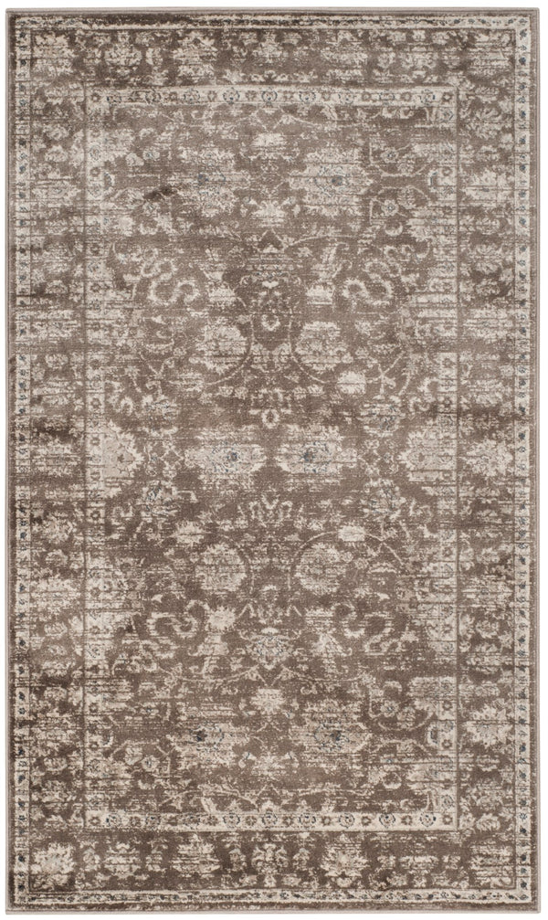 Safavieh Vintage Elegant Area Rug With Traditional Floral Design, Durable Power-loomed Construction, Made In Turkey Brown ,Ivory Polypropylene Pile Vtg430b-35