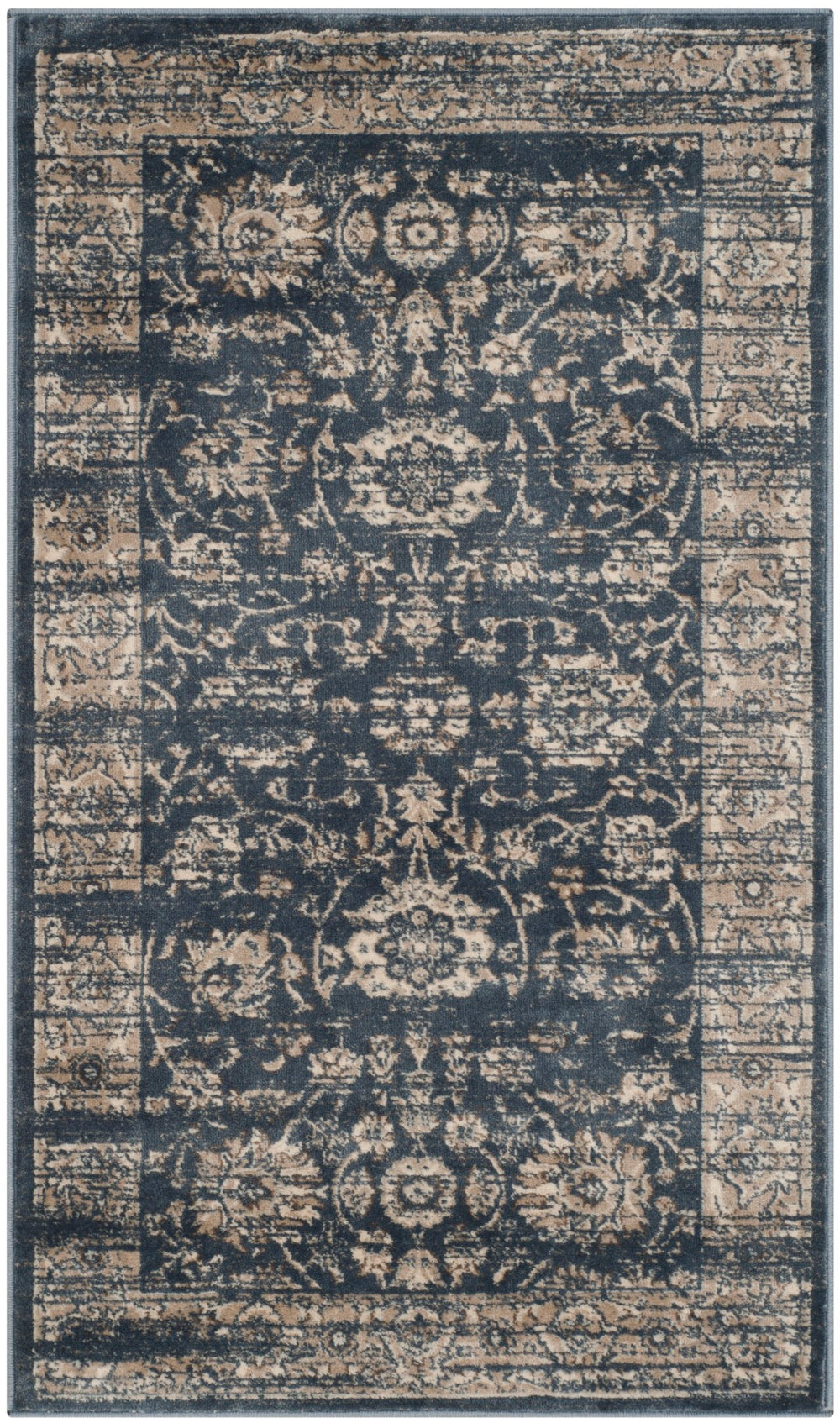 Safavieh Vintage Timeless Elegance Area Rug - Luxurious Power Loomed Design For Sophisticated Home Decor Dark Grey ,Cream Polypropylene Pile Vtg439g-4