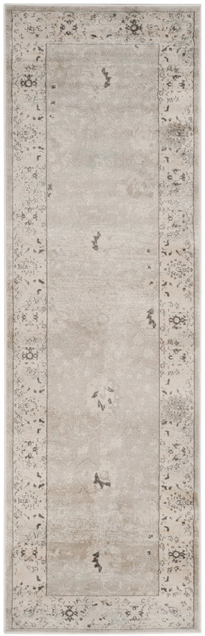 Safavieh Vintage Runner Area Rug - Elegant Power-loomed Design For Hallways, Kitchens, And Entryways Light Grey ,Ivory Polypropylene Pile Vtgb433d-27