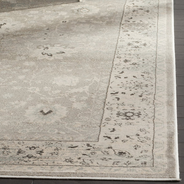 Safavieh Vintage Runner Area Rug - Elegant Power-loomed Design For Hallways, Kitchens, And Entryways Light Grey ,Ivory Polypropylene Pile Vtgb433d-5
