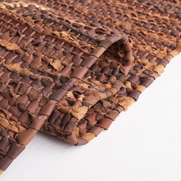Safavieh Vintage Hand‑Woven Leather Runner 2 Ft 3-Inches X 9 Ft — Warm Brown Natural Geometric Texture, Durable 2'-3" x 5'-0" VTL801T-25