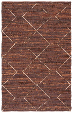 Safavieh Vintage Hand‑Woven Leather Runner 2 Ft 3-Inches X 9 Ft — Warm Brown Natural Geometric Texture, Durable 2'-3" x 5'-0" VTL801T-25