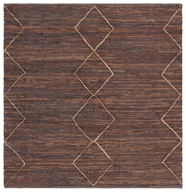 Safavieh Vintage Hand‑Woven Leather Runner 2 Ft 3-Inches X 9 Ft — Warm Brown Natural Geometric Texture, Durable 2'-3" x 5'-0" VTL801T-25