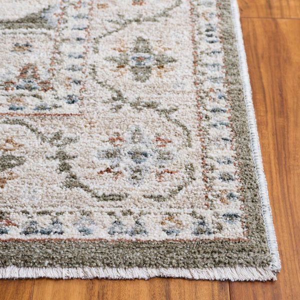 Safavieh Vintage Rosewood Runner Rug - Elegant Turkish Design For Hallways, Soft Polyester Comfort & Style Green ,Ivory Polyester Pile Vtr500y-9