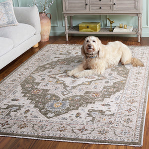 Safavieh Vintage Rosewood Runner Rug - Elegant Turkish Design For Hallways, Soft Polyester Comfort & Style Green ,Ivory Polyester Pile Vtr500y-9