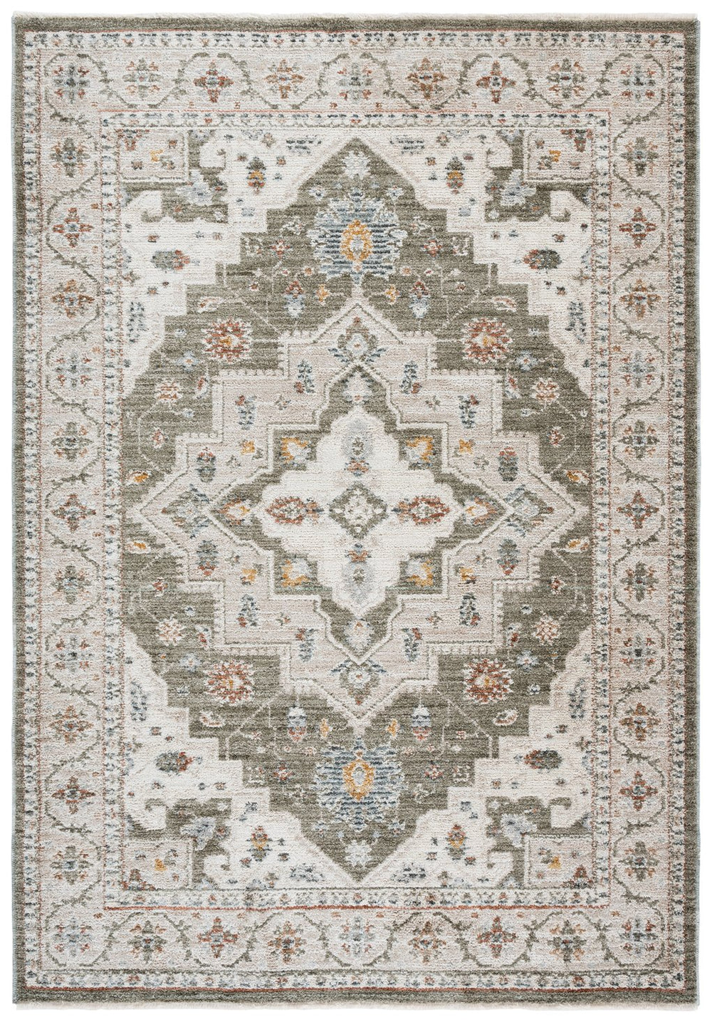 Safavieh Vintage Rosewood 500y Green/Ivory Area Rug - Elegant 5'3" X 7'3" Transitional Design For Any Space Green ,Ivory Polyester Pile Vtr500y-5