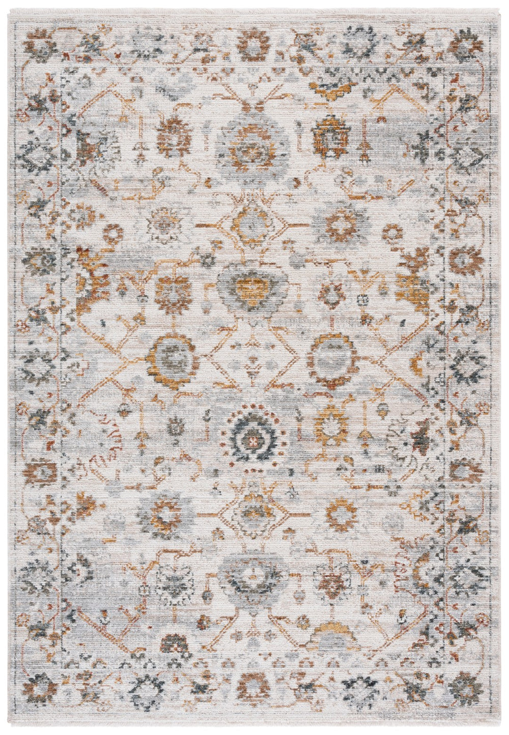 Safavieh Vintage Area Rug - Elegant Transitional Design For Hallways, Durable And Easy To Maintain Luxury Decor Ivory ,Grey Rust Polyester Pile Vtr502a-6sq