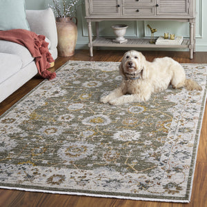 Safavieh Vintage Elegant Transitional Area Rug In Ivory And Grey With Rust Accents For Stylish Decor Green ,Ivory Rust Polyester Pile Vtr502y-5