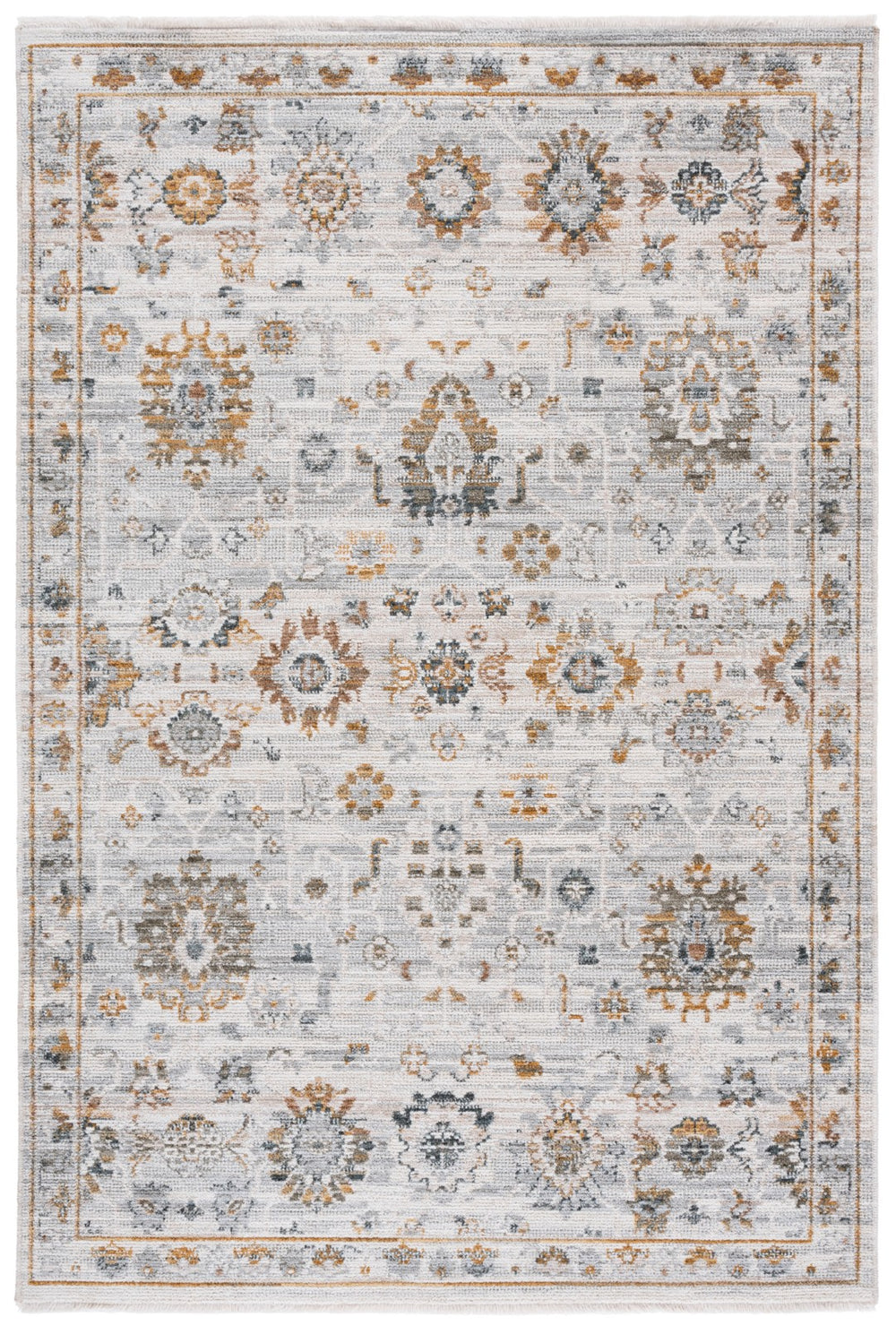 Safavieh Vintage Area Rug - Exquisite Turkish Design With Transitional Style For Sophisticated Home Decor Ivory ,Grey Rust Polyester Pile Vtr506a-6