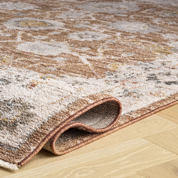 Safavieh Vintage Rust & Ivory Grey Runner Rug With Low-Profile Pile, Durable Power-Loomed Turkish Weave For Hallways 2'-0" x 8'-0" VTR508P-28