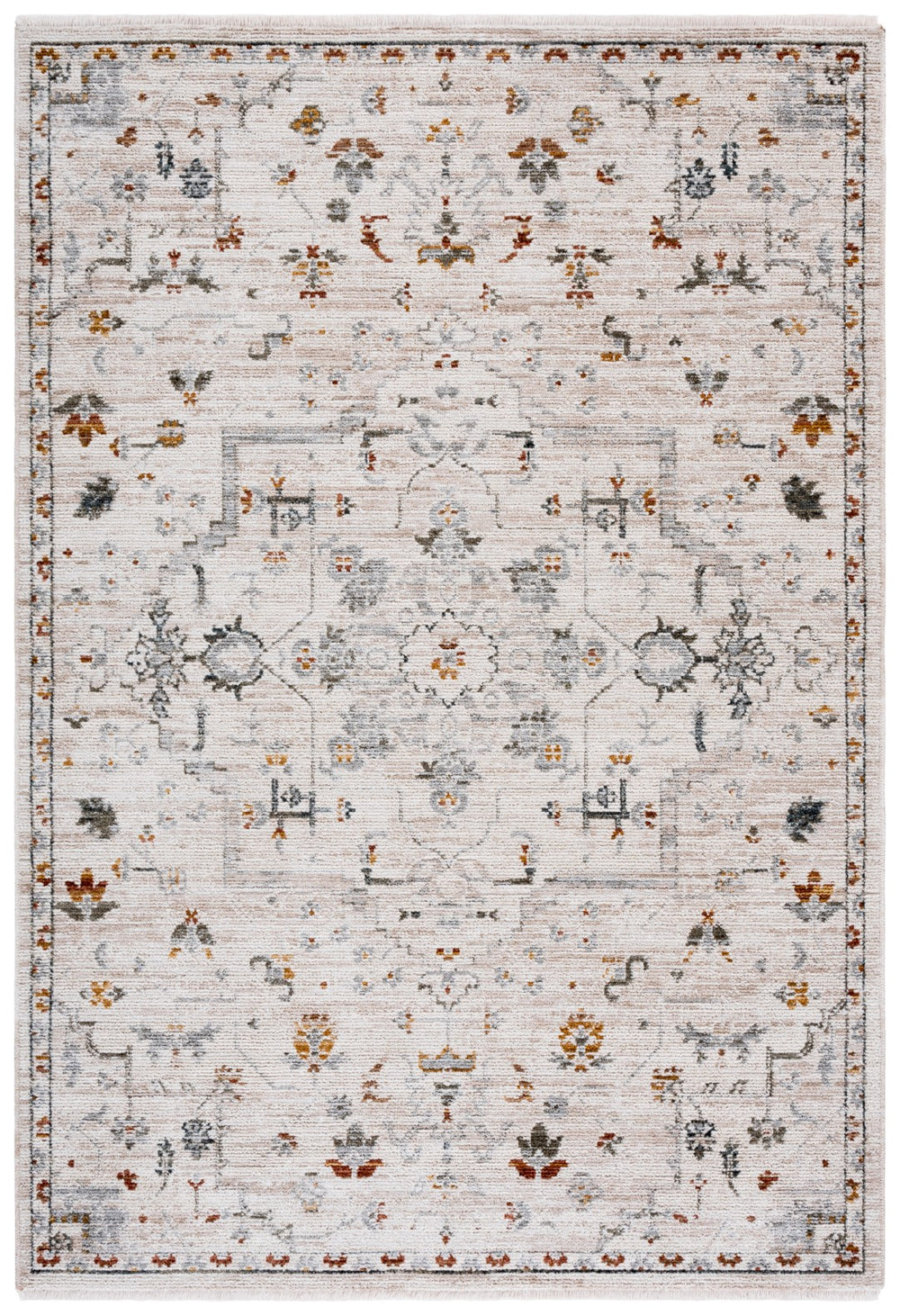 Safavieh Vintage Elegance Runner Rug - Exquisite Power Loomed Design For Stylish Hallways And Entryways Ivory ,Grey Rust Polyester Pile Vtr510a-6sq