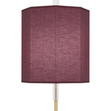 Robert Abbey Kate Table Lamp Modern Brass Finish w/ Clear Crystal Accents Vintage Wine Fabric