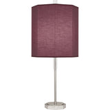 Robert Abbey Kate Table Lamp Polished Nickel Finish w/ Clear Crystal Accents Vintage Wine Fabric