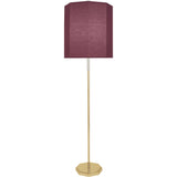 Robert Abbey Kate Floor Lamp Modern Brass Finish w/ Clear Crystal Accents Vintage Wine Fabric