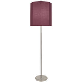 Robert Abbey Kate Floor Lamp Polished Nickel Finish w/ Clear Crystal Accents Vintage Wine Fabric