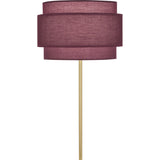 Robert Abbey Decker Floor Lamp Modern Brass Finish Vintage Wine Fabric Shade