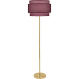 Robert Abbey Decker Floor Lamp Modern Brass Finish Vintage Wine Fabric Shade