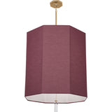 Robert Abbey Kate Pendant Polished Nickel Finish w/ Clear Crystal Accent Vintage Wine Fabric