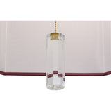 Robert Abbey Kate Pendant Polished Nickel Finish w/ Clear Crystal Accent Vintage Wine Fabric