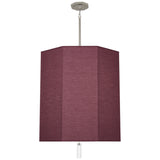 Robert Abbey Kate Pendant Polished Nickel Finish w/ Clear Crystal Accent Vintage Wine Fabric