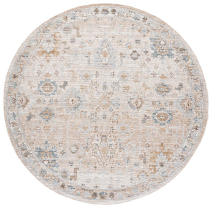 Safavieh Vintage Elegant Turkish Area Rug In Ivory Beige Blue Tones, Low-Profile 1/4" Pile, Durable Power-Loomed Design 4'-0" x 6'-0" VWD200A-4