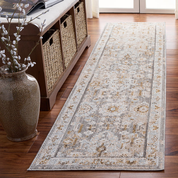 Safavieh Vintage Turkish Area Rug With Muted Grey & Beige-Blue Floral-Traditional Pattern, Low-Profile Durable 6'-3" x 6'-3" VWD200F-6SQ