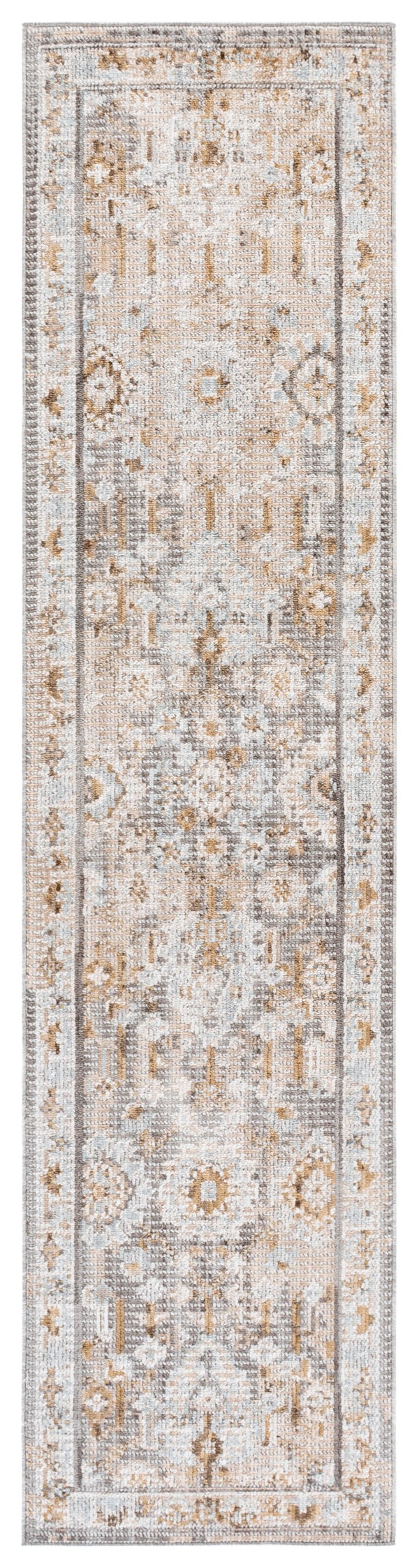 Safavieh Vintage Transitional Floral Rug In Grey Beige Blue — Power-Loomed Turkey, Soft Polyester Pile, Durable Backing 4'-0" x 6'-0" VWD200F-4