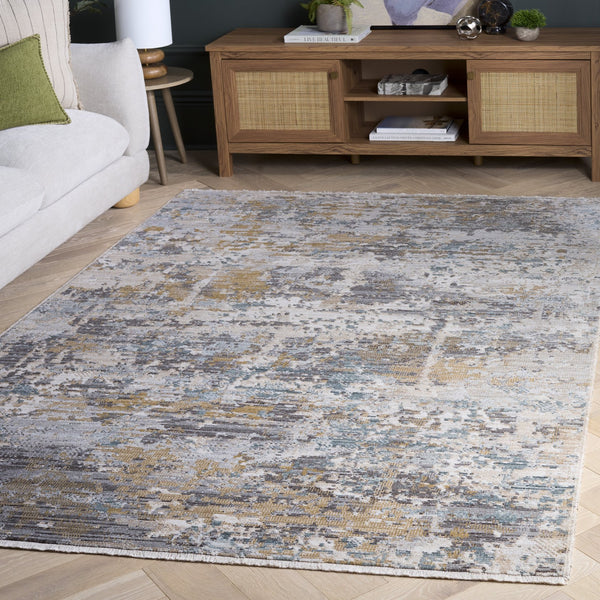 Safavieh Vintage Turkish Power-Loomed Area Rug In Subtle Grey Beige-Blue Tones, Low-Profile Durable Comfort 6'-3" x 6'-3" VWD202F-6SQ