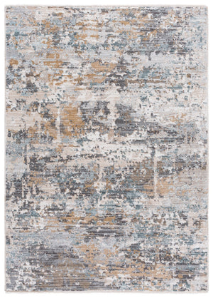 Safavieh Vintage Low-Profile Transitional Area Rug In Muted Grey Beige-Blue Tones, Power-Loomed Turkish Quality And Durable Polyester Construction For Easy Care And High-Traffic Rooms 5'-0" x 8'-0" VWD202F-5