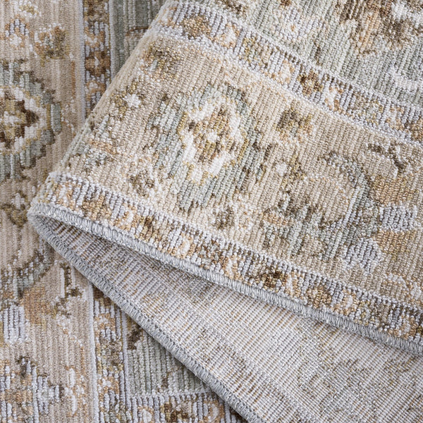 Safavieh Vintage Elegant Runner Rug In Green Beige Brown Tones — Low‑Profile Polyester Pile, Durable Turkish Power‑Loomed Quality 2'-0" x 8'-0" VWD204Y-28