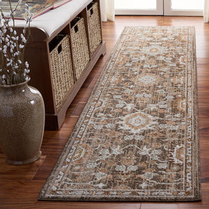 Safavieh Vintage Timeless Transitional Area Rug In Brown And Beige-Ivory — Plush Polyester, Low-Profile, Durable Backing 6'-3" x 6'-3" VWD206T-6SQ