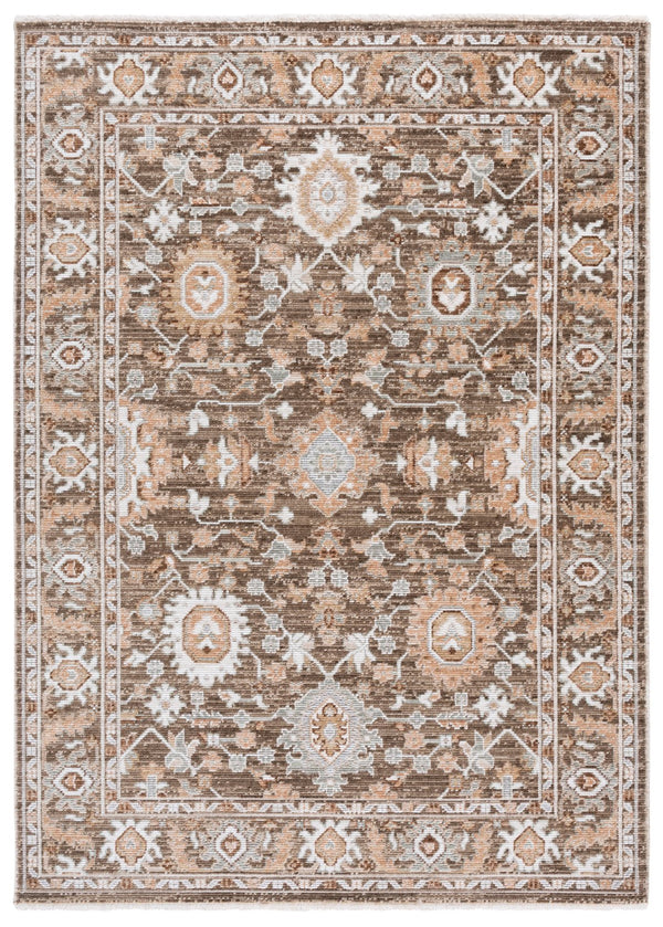 Safavieh Vintage Timeless Transitional Area Rug In Brown And Beige-Ivory — Plush Polyester, Low-Profile, Durable Backing 6'-3" x 6'-3" VWD206T-6SQ