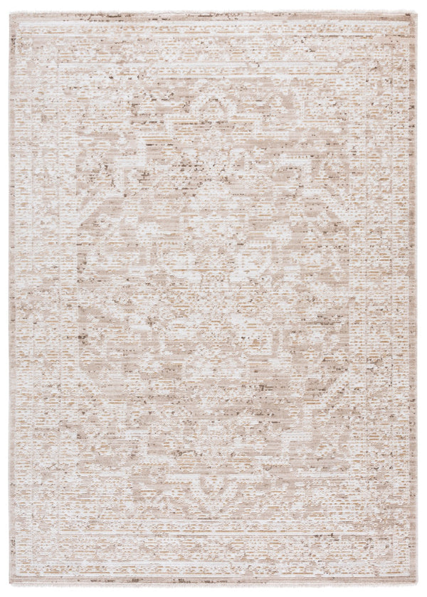 Safavieh Vintage Power-Loomed Area Rug In Beige And Ivory With Low-Profile Pile, Durable Polyester For Modern Homes 5'-0" x 8'-0" VWD208B-5