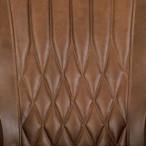 Pasargad Harrison Wing Chair - Luxurious Top Grain Leather Upholstered Comfort In Elegant Brown Brown Leather Chair-018-1