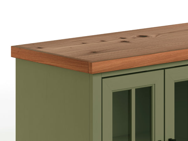 Legends Furniture Bridgevine Home Vineyard 96 Inch Tv Stand Console For Tvs Up To 100 Inches, No Assembly Requried, Sage Green And Fruitwood Finish Sage And Fruitwood, Green Poplar Solids And Okoume Veneers Vy1211.Sfl