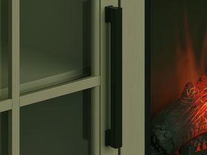 Legends Furniture Bridgevine Home Vineyard 74 Inch Fireplace Tv Stand Console For Tvs Up To 85 Inches, Sage Green And Fruitwood Finish Sage And Fruitwood, Green Poplar Solids And Okoume Veneers Vy5110.Sfl