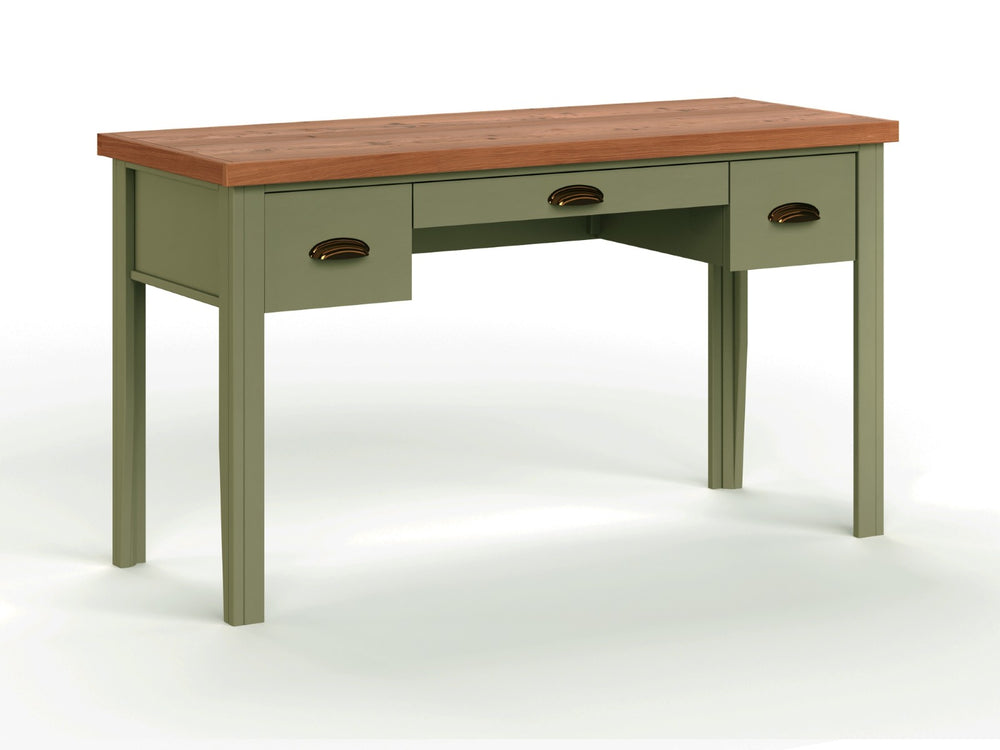 Legends Furniture Bridgevine Home Vineyard 53 Inch Writing Desk, No Assembly Required, Sage Green And Fruitwood Finish Sage And Fruitwood, Green Poplar Solids And Okoume Veneers Vy6210.Sfl