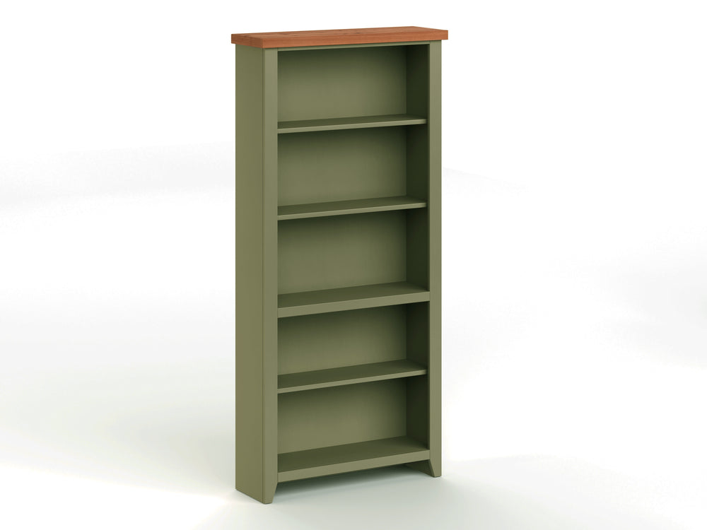Legends Furniture Bridgevine Home Vineyard 72 Inch High 5-shelf Bookcase, No Assembly Required, Sage Green And Fruitwood Finish Sage And Fruitwood, Green Poplar Solids And Okoume Veneers Vy6672.Sfl
