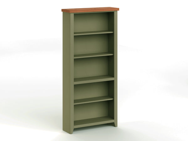 Legends Furniture Bridgevine Home Vineyard 72 Inch High 5-shelf Bookcase, No Assembly Required, Sage Green And Fruitwood Finish Sage And Fruitwood, Green Poplar Solids And Okoume Veneers Vy6672.Sfl