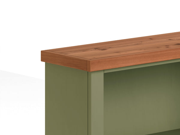 Legends Furniture Bridgevine Home Vineyard 72 Inch High 5-shelf Bookcase, No Assembly Required, Sage Green And Fruitwood Finish Sage And Fruitwood, Green Poplar Solids And Okoume Veneers Vy6672.Sfl