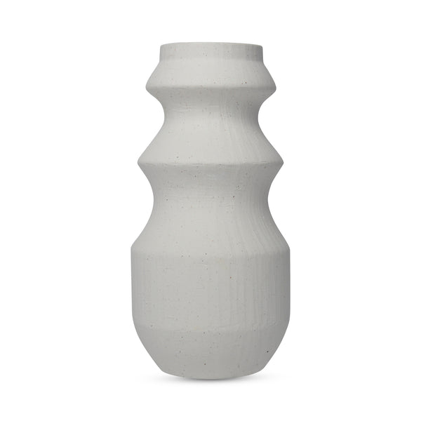 Moe's Home Perri Vase - Elegant Ceramic Design With Graceful Curves For A Natural Touch In Home Decor White Stoneware Vz-1051-18