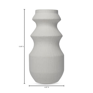 Moe's Home Perri Vase - Elegant Ceramic Design With Graceful Curves For A Natural Touch In Home Decor White Stoneware Vz-1051-18