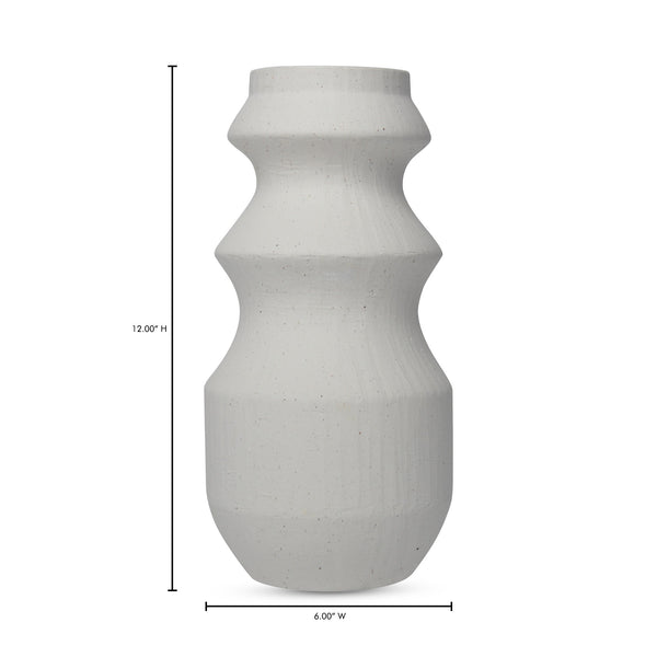 Moe's Home Perri Vase - Elegant Ceramic Design With Graceful Curves For A Natural Touch In Home Decor White Stoneware Vz-1051-18