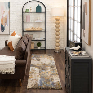 Karastan Rugs Vanguard by Drew & Jonathan Home Venerable Machine Woven Triexta Modern/Contemporary Area Rug Smokey Grey 2' 4" x 7' 10"