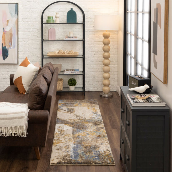 Karastan Rugs Vanguard by Drew & Jonathan Home Venerable Machine Woven Triexta Modern/Contemporary Area Rug Smokey Grey 2' 4" x 7' 10"