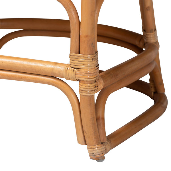 Bali & Pari Veneto Handcrafted Rattan Dining Chair with Scalloped Boho Backrest