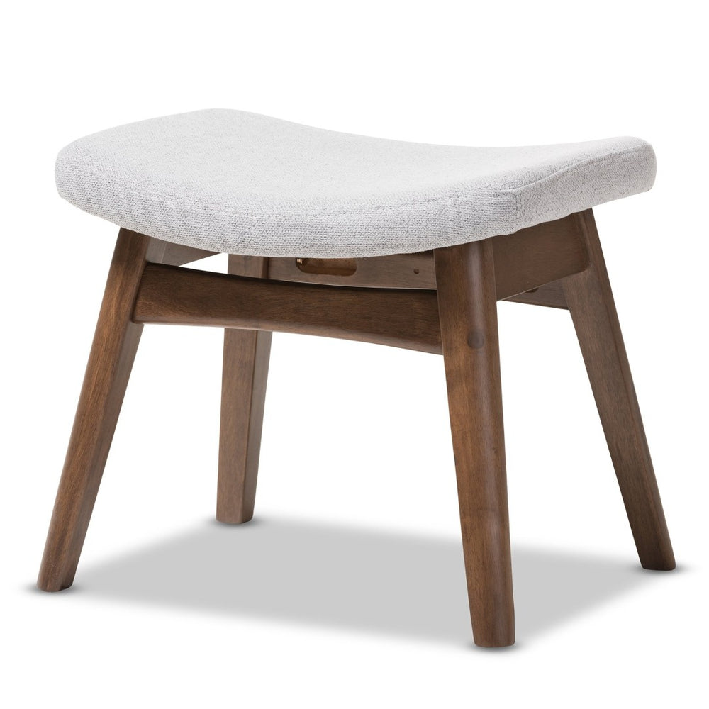 Baxton Studio Baxton Studio Vera Mid-Century Modern Ottoman - Light Grey Upholstered Footstool for Small Spaces Vera-Light-Grey-Otto